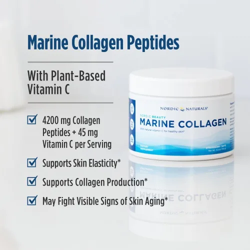 Vista 3 de Nordic Naturals Nordic Beauty - Polvo de colágeno marino, fresa, 5.29 onzas, suplemento de colágeno en polvo para piel saludable, articulaciones