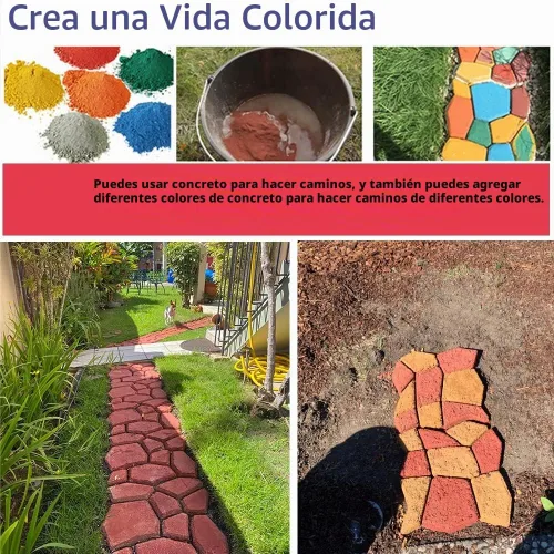 Vista 7 de Anothera Moldes reutilizables para caminos de hormigón de 17 x 17 x 1.6 pulgadas, moldeo de piedra Pathmate, pavimentadora de patio, césped, jardín
