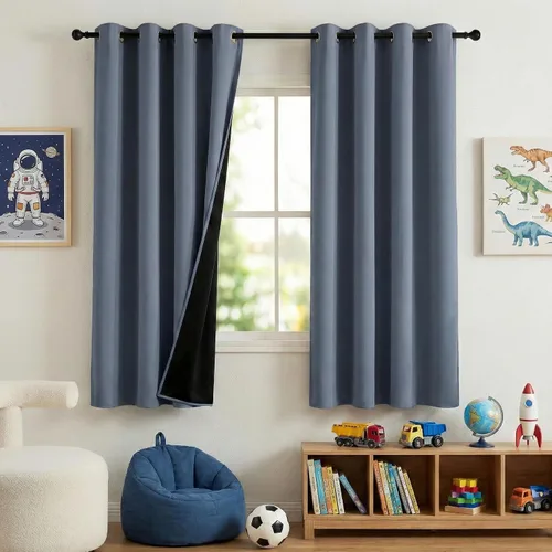 Vista 89 de NICETOWN Cortinas 100% Opacas Cortas de 36 Pulgadas de Largo para Dormitorio, Privacidad Aislamiento Térmico con Ojales Cortinas de Ventana