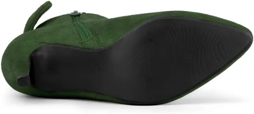 Vista 6 de Allegra K Botines de tacón de aguja con punta puntiaguda para mujer