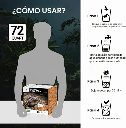 Vista 6 de REPTI ZOO Sustrato de reptiles de coco de 72 cuartos de galón, ropa de cama de reptiles de cáscara de coco para pitón de bola, serpientes, geckos