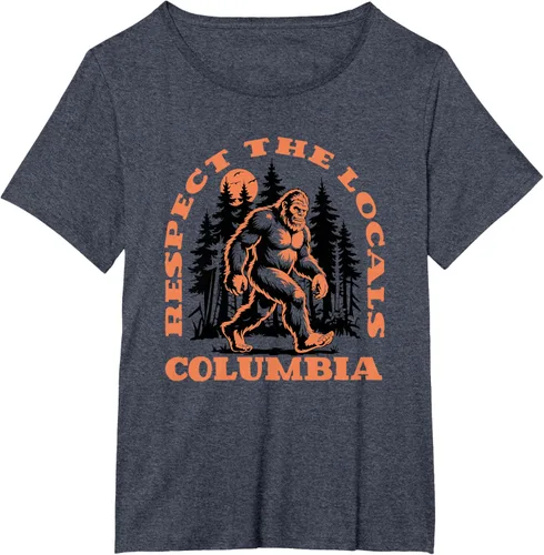 Vista 19 de Columbia Bigfoot Respect the Locals - Camiseta retro Sasquatch