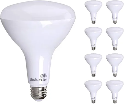 Vista 10 de Bioluz Paquete de 4 Bombillas de Luz LED BR40 Más Brillantes - 90 CRI Encendido Instantáneo Blanco Cálido 2700K Bombillas de Luz 16W 1400 Lúmenes