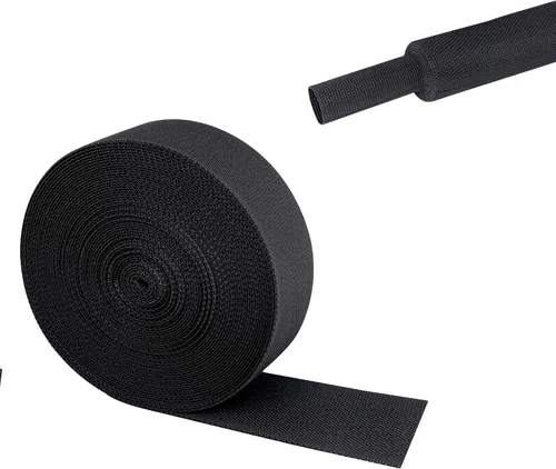 Vista 16 de Tubo de tela trenzada termorretráctil 2 en 1, ajuste ideal para manguera/cable/alambre de forma irregular (1-1/8 pulgadas, 14 pies)