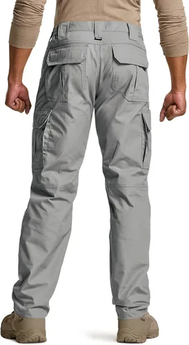 Vista 8 de CQR Pantalones tácticos para hombre, resistentes al agua, pantalones cargo Ripstop, ligeros EDC trabajo, senderismo, ropa para exteriores