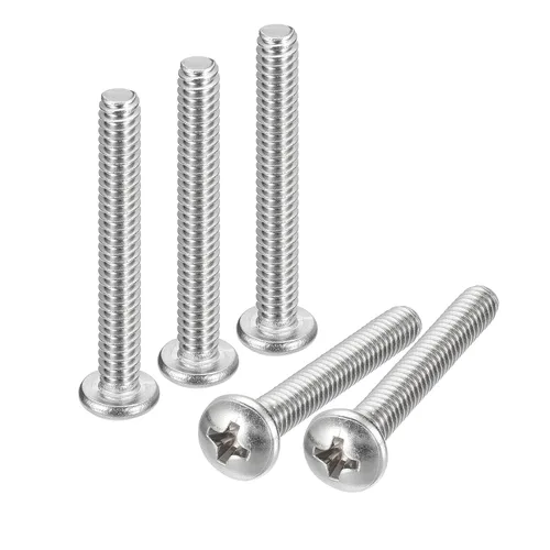 Vista 54 de uxcell Tornillos de máquina de cabeza redonda de 1/4-20x1, tornillo de acero inoxidable 304 18-8, accionamiento Phillips, totalmente roscado