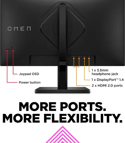 Vista 5 de HP OMEN - Monitor para juegos FHD de 23.8 pulgadas, 165 Hz, pantalla FHD (1920 x 1080), panel IPS, 99% sRGB, 90% DCI-P3, 16:9, tecnología AMD