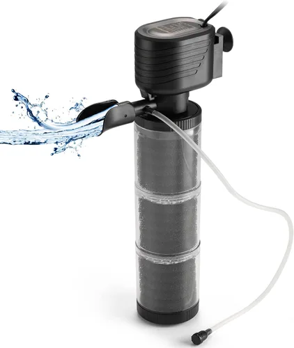 Vista 8 de Filtro de Acuario XpertMatic 15W de 2 Etapas 238 GPH (900L/h) para Tanque de Peces de Hasta 70 Galones, Filtro de Tanque Interno Sumergible y Bomba