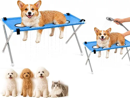 Vista 12 de Hamaca de aseo para perros con soporte para mascotas pequeñas para bañarse y recortar uñas (negro)