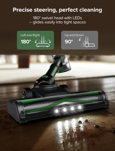 Vista 6 de Aspiradora Inalámbrica Vexilar, 550W/45Kpa/60Min, Aspiradora de Palo Inalámbrica con Auto-Soporte y Pantalla Táctil, 6-en-1, Aspiradora Ligera