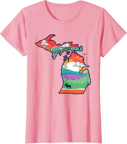 Vista 13 de Michigan Outside - Camiseta con ilustración artística