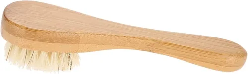 Vista 8 de Cepillo de limpieza facial, cepillo de limpieza de cara de mango de madera Cepillo manual de exfoliación para cuidado de piel