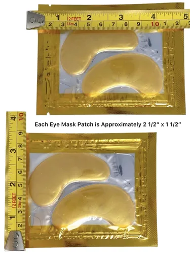 Vista 8 de Heather's Lux Máscaras de ojos de oro de 24 quilates para debajo de los ojos, geles para ojeras, ojos hinchados, hinchazón, arrugas, líneas finas