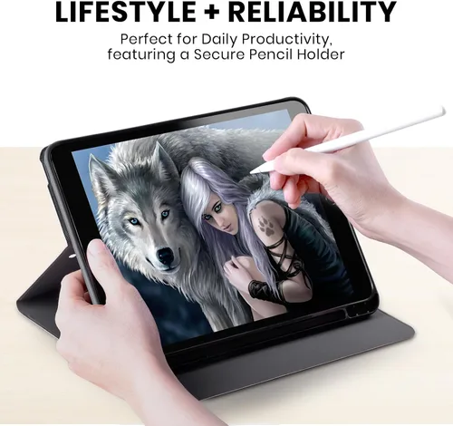 Vista 5 de Head Case Designs Wyanne - Funda de piel con licencia oficial de Wyanne Blue Watercolour Bear Animals 2, compatible con Apple iPad 10.2