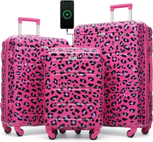 Vista 33 de Merax 3 piezas expandible ABS Hardshell equipaje Sets Spinner Wheel Maleta TSA Lock Suit Case, Apertura frontal negra, Juego de 2 piezas, Maleta
