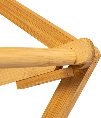 Vista 3 de Household Essentials Estante plegable de secado de ropa de bambú de gran tamaño, estante de lavandería de lujo con 11 clavijas, respetuoso