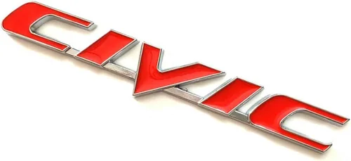 Vista 2 de Emblema de letras 3D en relieve C-I-V-I-C de metal con respaldo adhesivo de reemplazo para emblema trasero de decoración automotriz (negro mate)