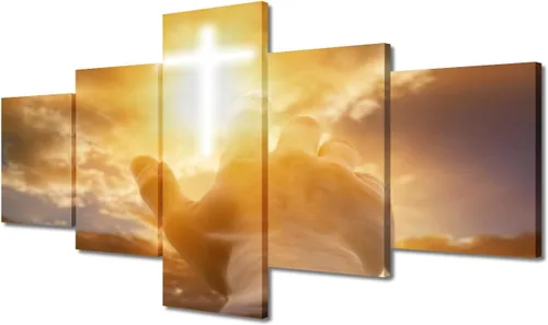 Vista 69 de TUMOVO Decoración de pared de iglesia cristiana de 3 paneles, imágenes de la resurrección de Jesús para sala de estar, dormitorio, cocina