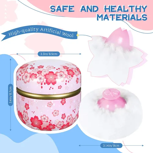 Vista 2 de Zopeal Kit de soplo de polvo para polvo, contenedor de cosméticos para el cuerpo, contenedor suave para bebés y mujeres, viaje a casa, caja
