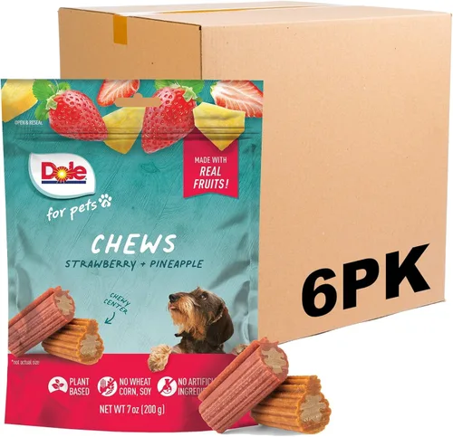 Vista 8 de Dole para Mascotas Masticables para Perros Recién Traídos, Golosinas para Perros Surtidas Sabor Plátano y Calabaza, 7oz Con Sabor de Verduras