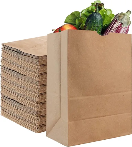 Vista 10 de Stock Your Home Bolsas de papel kraft marrón de 52 libras (50 unidades) – Bolsas de comestibles grandes a granel para compras