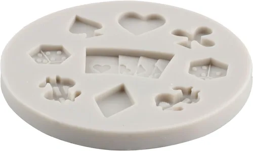 Vista 4 de Sijiangmold Moldes de silicona de póquer, juego de cartas de casino, molde de fondant de chocolate para decoración de cupcakes, decoración