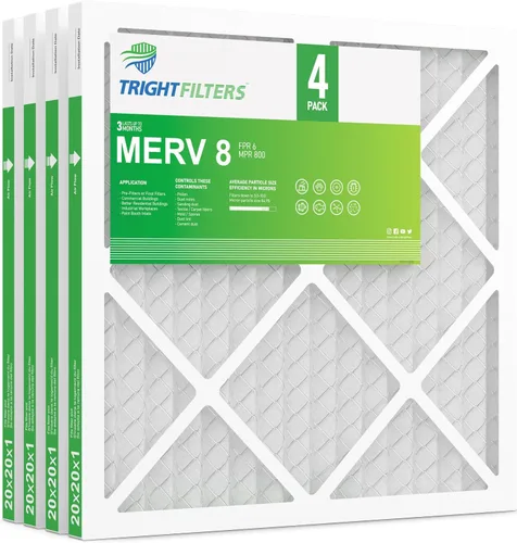 Vista 13 de TRIGHTFILTERS 12x12x1 Filtro de aire 4 paquete, MERV 8 Filtros de aire plisados de defensa contra el polvo de reemplazo para aire acondicionado HVAC