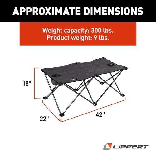Vista 3 de Lippert Components 2021123295 Otomana de fogata - Gris oscuro