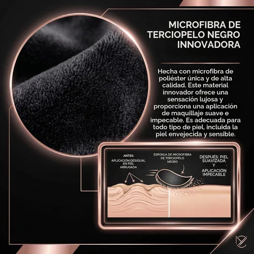 Vista 4 de BLEND & SNAP - Esponja de maquillaje triangular de terciopelo grande para una cobertura suave e impecable, esponja secante para base