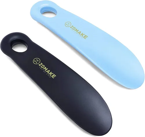 Vista 8 de ZOMAKE Bocina de plástico para zapatos, bocinas de viaje para hombres, mujeres, personas mayores y niños - Cuchara para zapatos - Ayudante