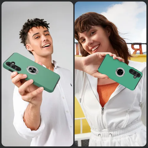 Vista 201 de Gritup - Funda para Galaxy A05S con protector de pantalla HD×2, funda protectora para teléfono a prueba de golpes con soporte magnético de anillo