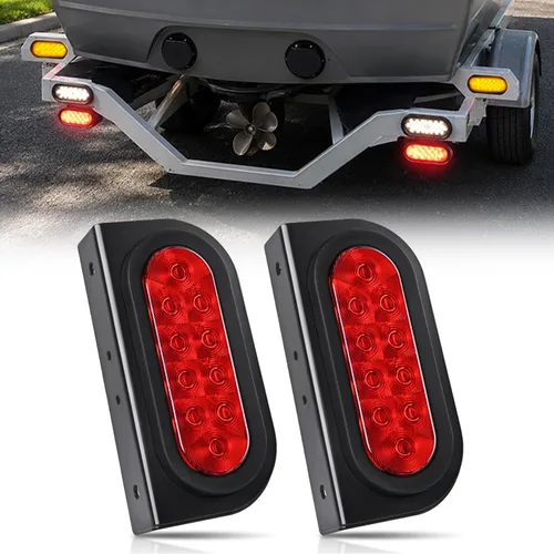 Vista 31 de Nilight Luces traseras LED ovaladas de 6 pulgadas, color rojo, paquete de 2