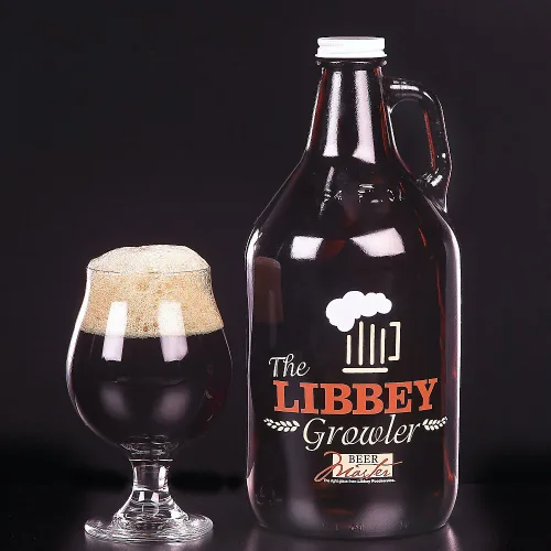 Vista 4 de Libbey Ámbar de 64 onzas con tapa de metal blanco