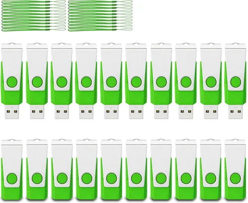 Vista 15 de Unidad Flash USB de 128MB Paquete de 20 AGECASH USB 2.0 Unidades Flash Thumb a Granel Verde Giratorio 128MB Memoria USB Stick Zip Jump Drive 1