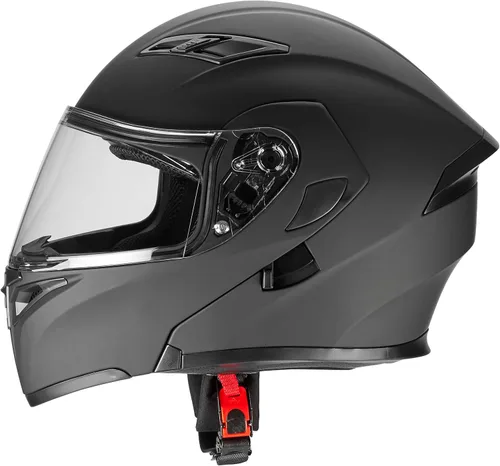 Vista 4 de Rapido Boutique Collection - Casco modular de cara completa con doble visera para motos de nieve, aprobado por DOT