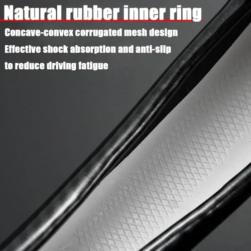Vista 6 de BESULEN Funda universal de fibra de carbono para volante de automóvil, protector universal de cuero de microfibra, antideslizante, transpirable
