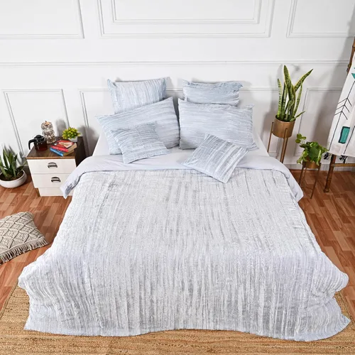 Vista 24 de Funda de edredón de terciopelo sólido ultra-luxe, ropa de cama boho UO, funda de colcha Donna, juego de edredón de 3 piezas, juego de cama de Aqua