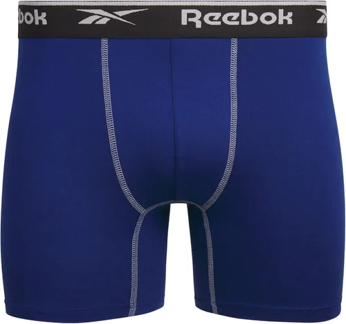 Vista 3 de Reebok Calzoncillos tipo bóxer para hombre Paquete de 3 calzoncillos deportivos suaves y elásticos para hombre con bolsa de contorno (tamaños S-XL)