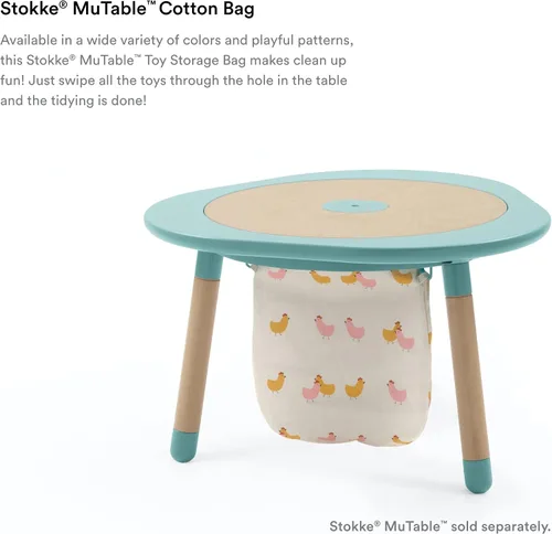 Vista 3 de Stokke MuTable Bolsa de algodón Bolsa de almacenamiento de juguetes para juguetes de tamaño pequeño a mediano Hecha de algodón suave ligera fácil