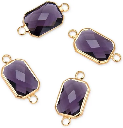 Vista 24 de Adabele 5pcs grado A abril diamante claro piedra natal conector rectángulo de corte radiante enlace 0.551 in plateado plata cristal Rhinestone Bead