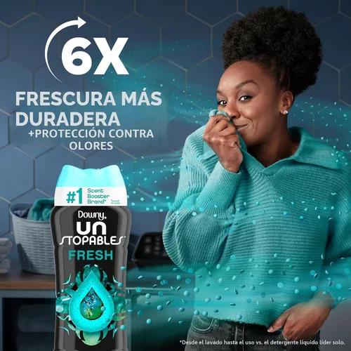 Vista 3 de Downy Unstopables - Perlas potenciadoras de aroma para lavar la ropa, frescas, 18.2 onzas