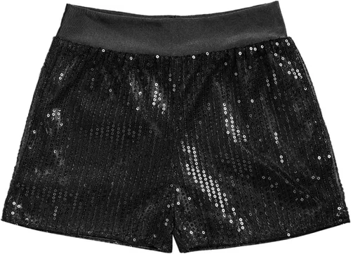 Vista 4 de XUNZOO Pantalones cortos de baile de lentejuelas con purpurina para niños y niñas, pantalones cortos de ballet jazz danza yoga gimnasia pantalones
