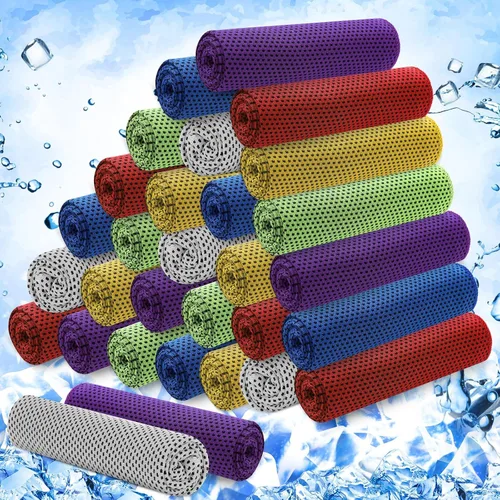 Vista 14 de Hosuly Paquete de 30 Toallas Refrescantes, 40"x12" Hielo Transpirables Suaves Frías Paño de Sudor Microfibra Paños de Entrenamiento para Gimnasio