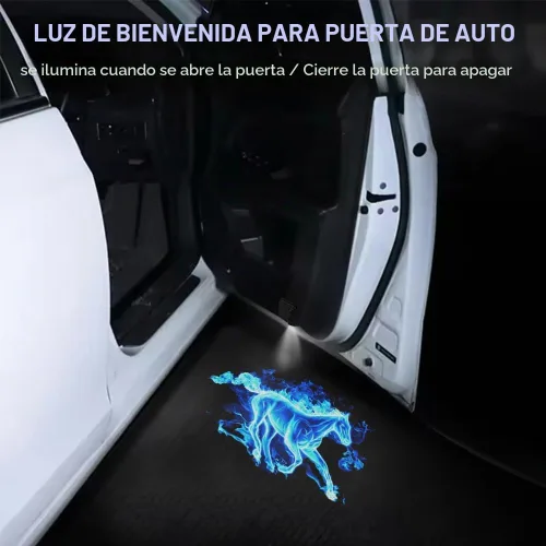 Vista 3 de Zufoty 2PCS Luces Proyectoras para Puertas de Automóvil, Proyector de Logo LED para Puerta de Automóvil, Luz LED Inalámbrica de Cortesía, Luces