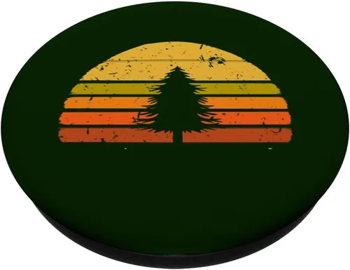Vista 2 de Empuñadura de pino, diseño retro, para los amantes del árbol del sol, para plantas y naturalezas, con soporte para teléfonos y tabletas