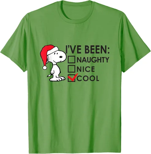 Vista 19 de Peanuts - Camiseta de Navidad fresca de Snoopy, Azul Blanco