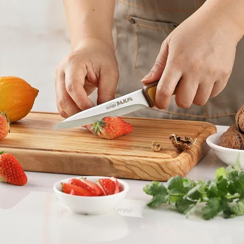 Vista 8 de 3 cuchillos de cocina, juego de cuchillos de acero inoxidable con funda, chef de 8 pulgadas, utilidad de 4.5 pulgadas y cuchillo de pelar de 4