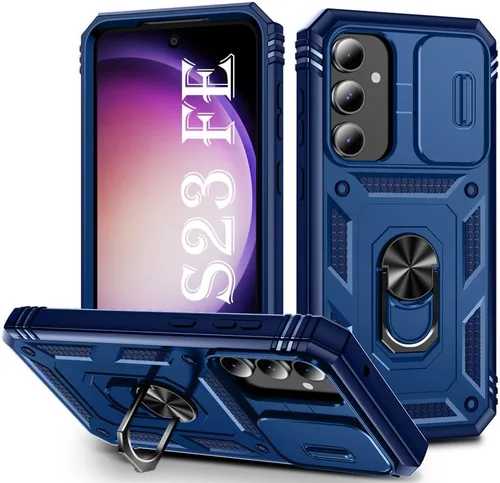 Vista 67 de PASNEW Funda militar para iPhone 13 Pro Max, cubierta de cámara deslizante y soporte de anillo de metal de 360°, carcasa rígida multicapa resistente