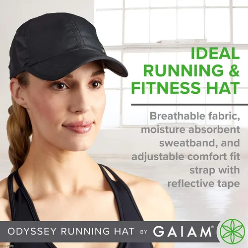 Vista 3 de Gaiam Sombrero clásico para mujer para exteriores, diadema de sudor de ajuste seco, factura preformada, tamaño ajustable