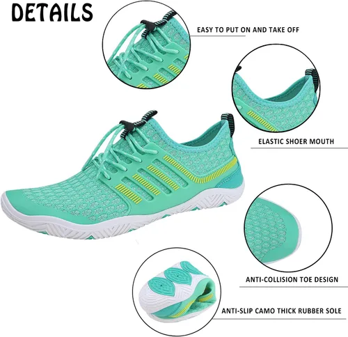 Vista 2 de Zapatos de agua para hombre y mujer, secado rápido, calcetines acuáticos, zapatos de buceo para playa, natación, surf, piscina, yoga, viajes, al
